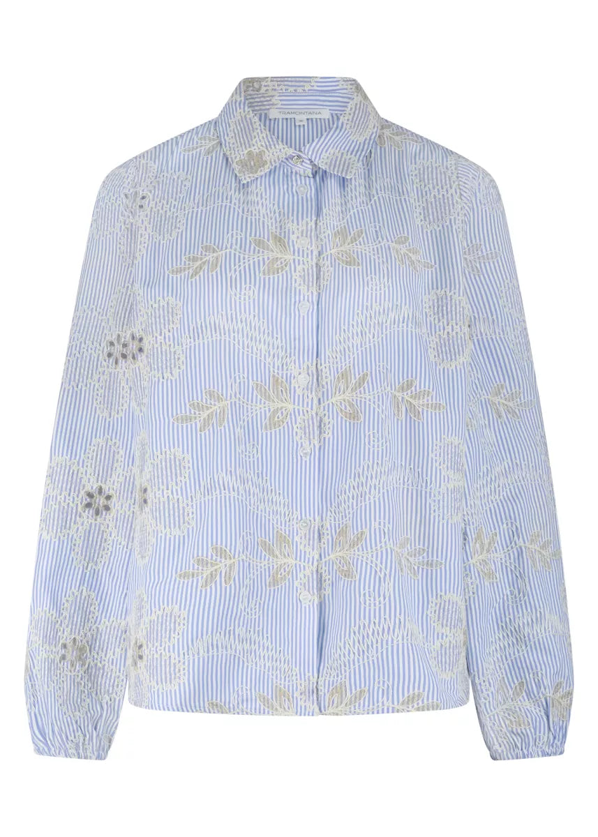 TRAMONTANA Flower Embroidery Blouse