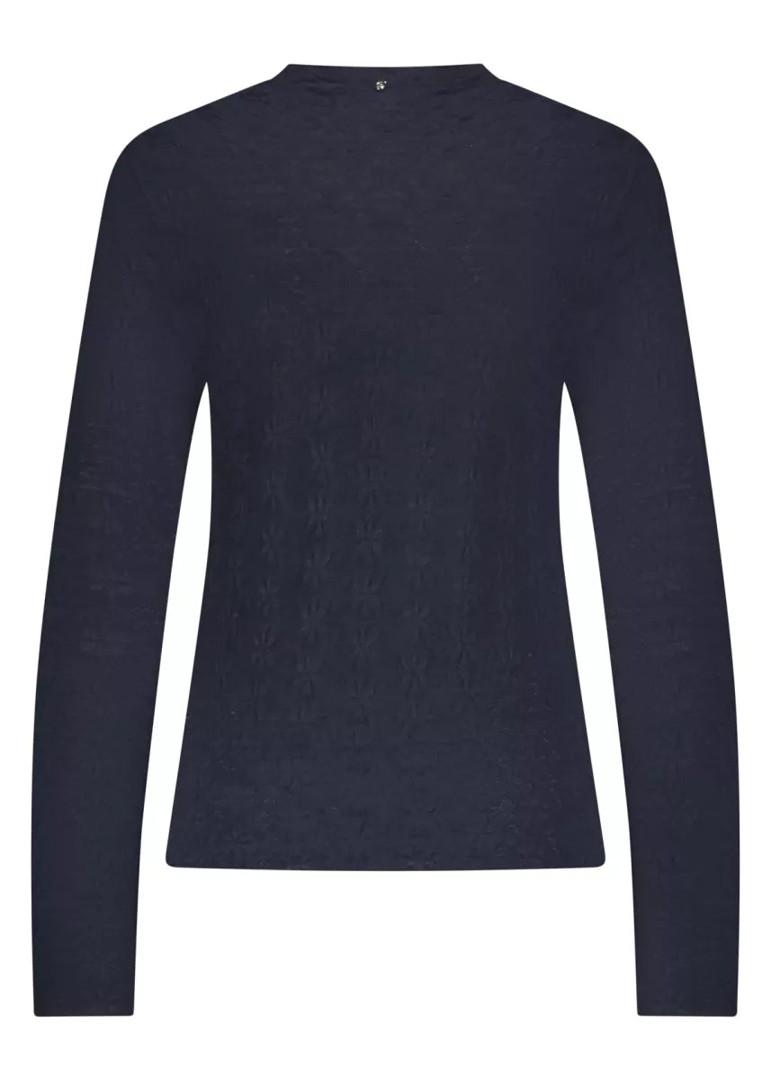 TRAMONTANA Brushed Stretch Lace Top - Midnight