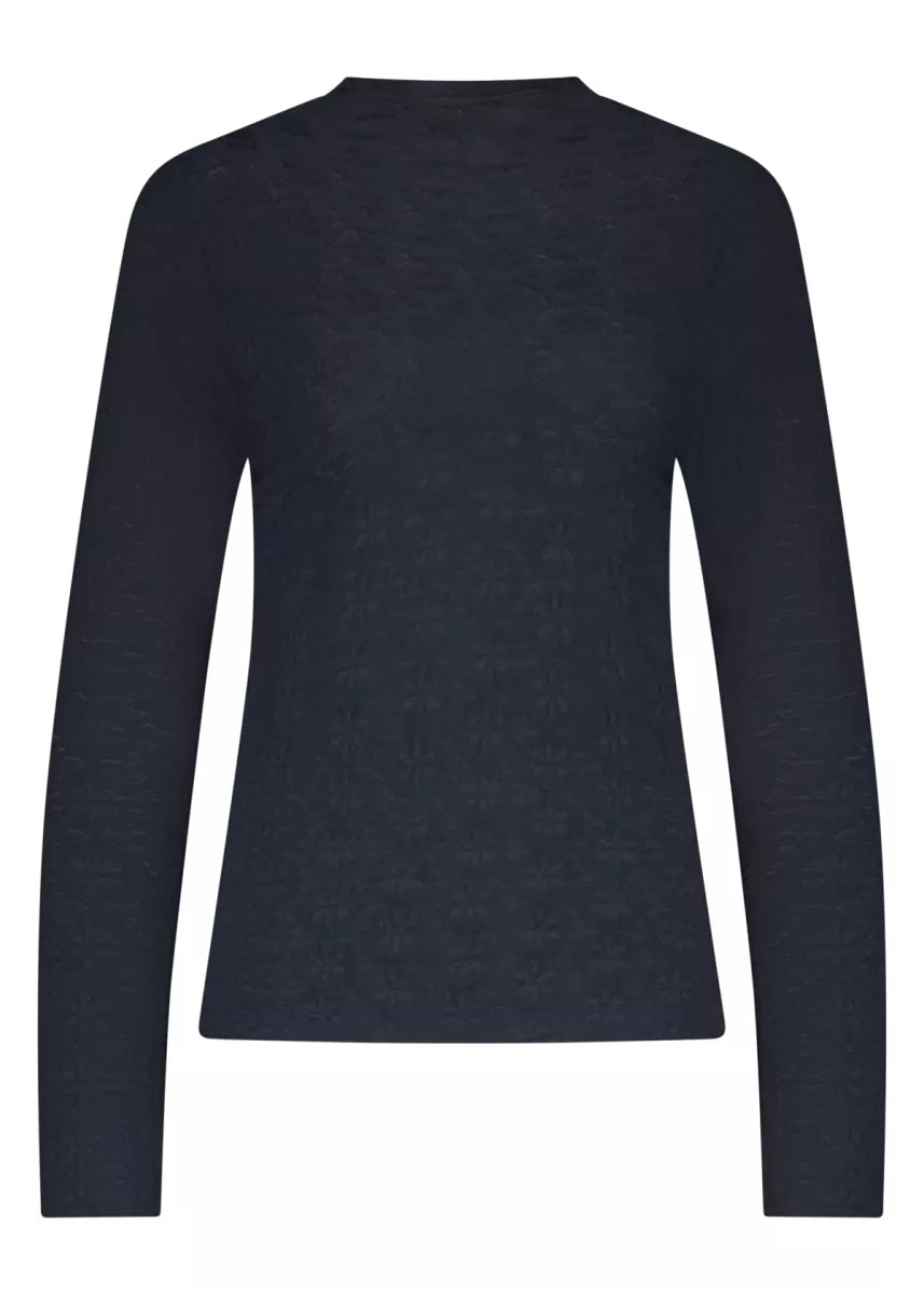 TRAMONTANA Brushed Stretch Lace Top - Midnight