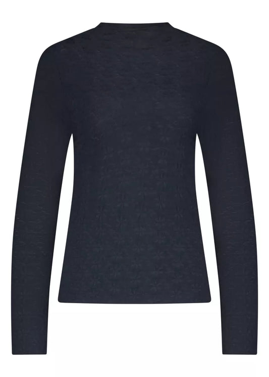 TRAMONTANA Brushed Stretch Lace Top - Midnight