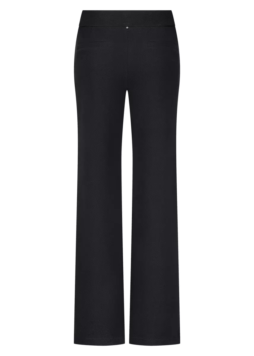 TRAMONTANA Structured Wide Leg Trousers - Black