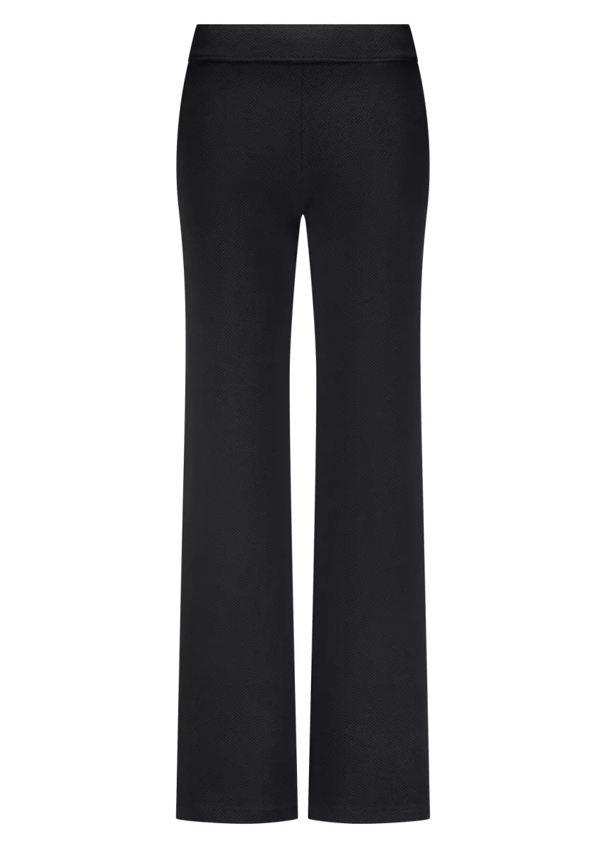 TRAMONTANA Structured Wide Leg Trousers - Black