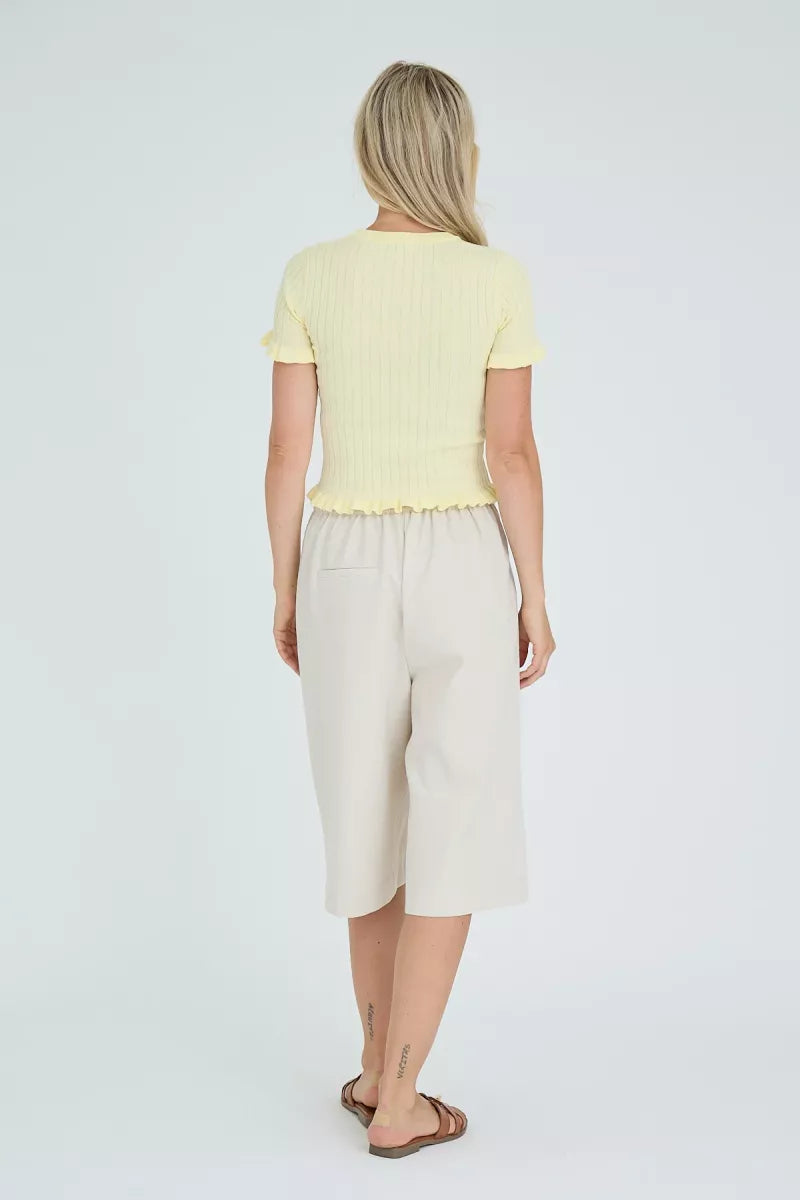A VIEW Fabi Knit Top - Pale Yellow