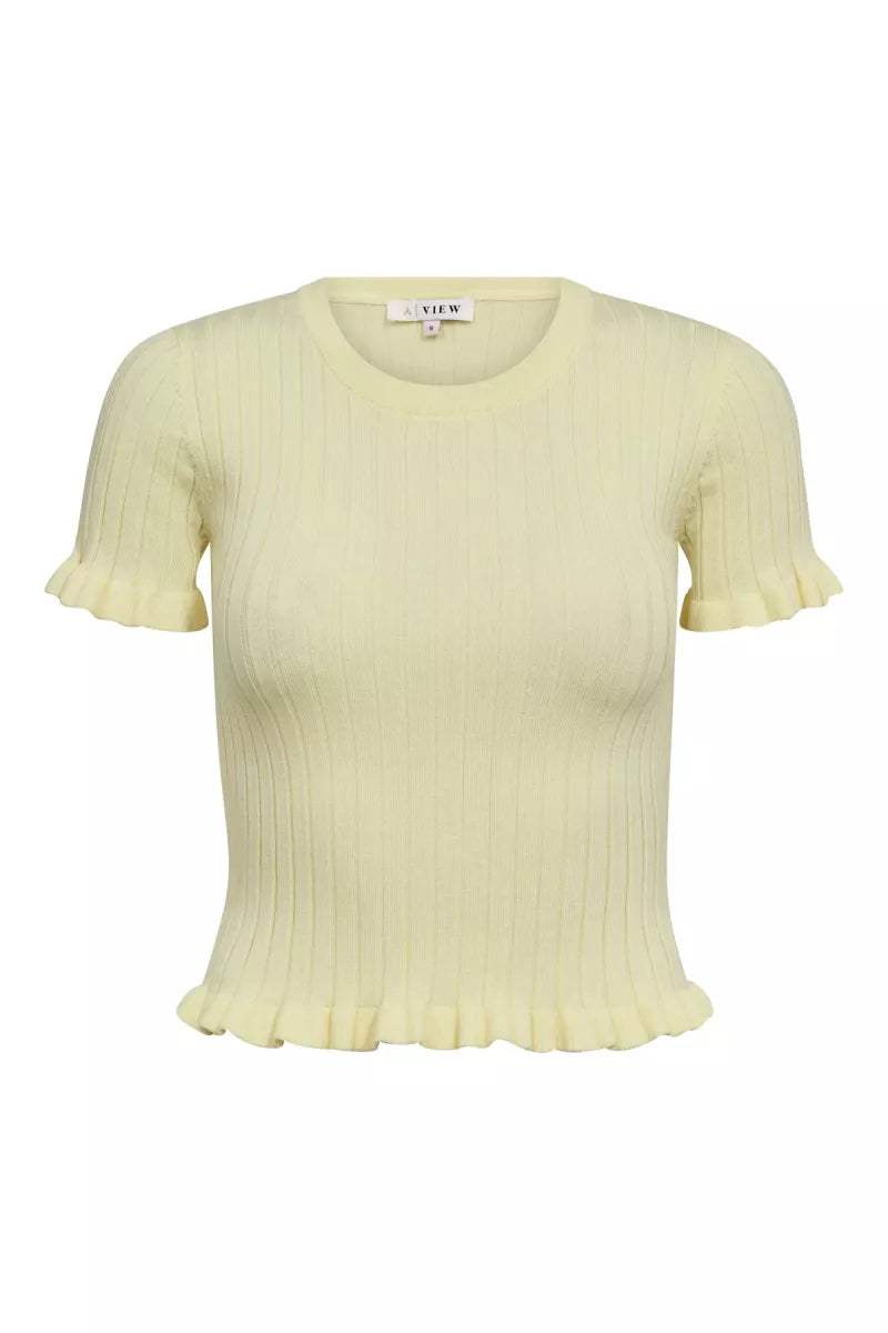 A VIEW Fabi Knit Top - Pale Yellow