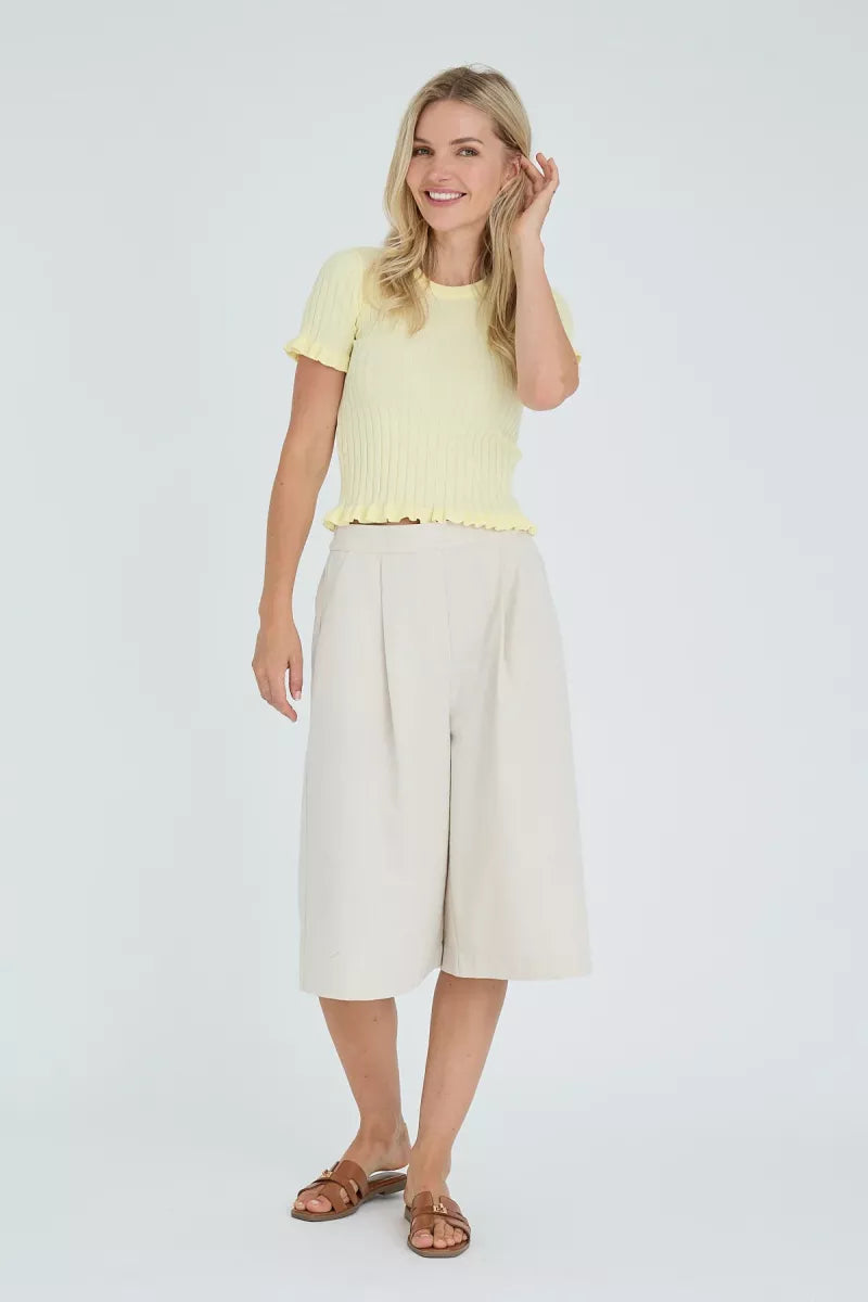 A VIEW Fabi Knit Top - Pale Yellow