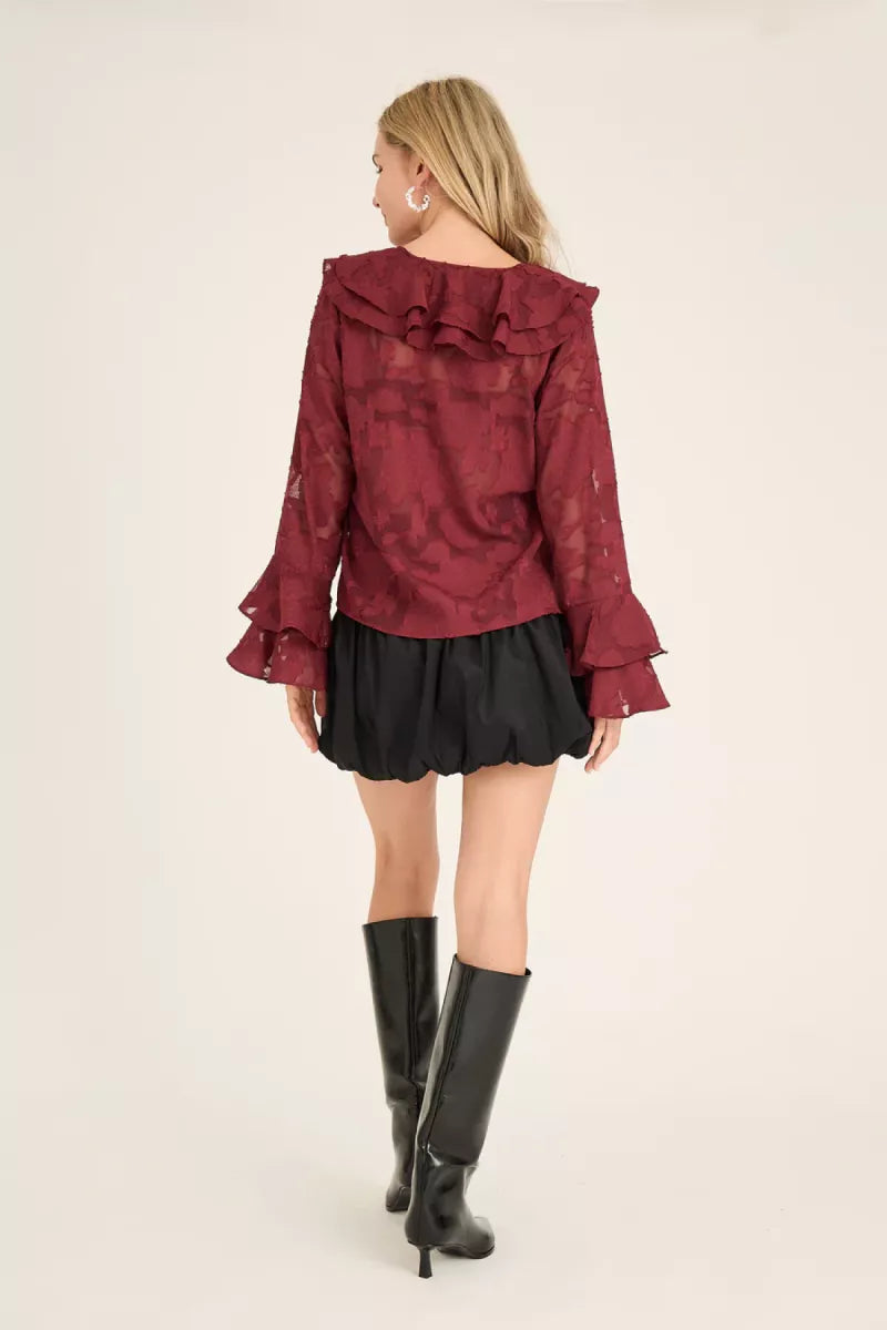 A VIEUW Floretta Blouse - Cabernet