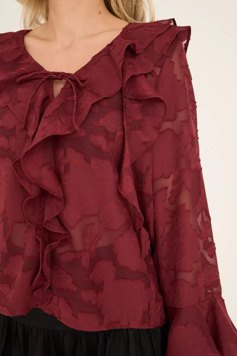 A VIEUW Floretta Blouse - Cabernet