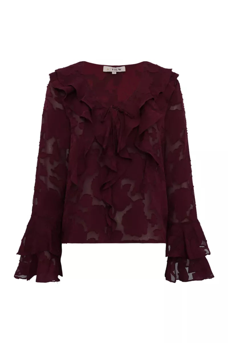 A VIEUW Floretta Blouse - Cabernet