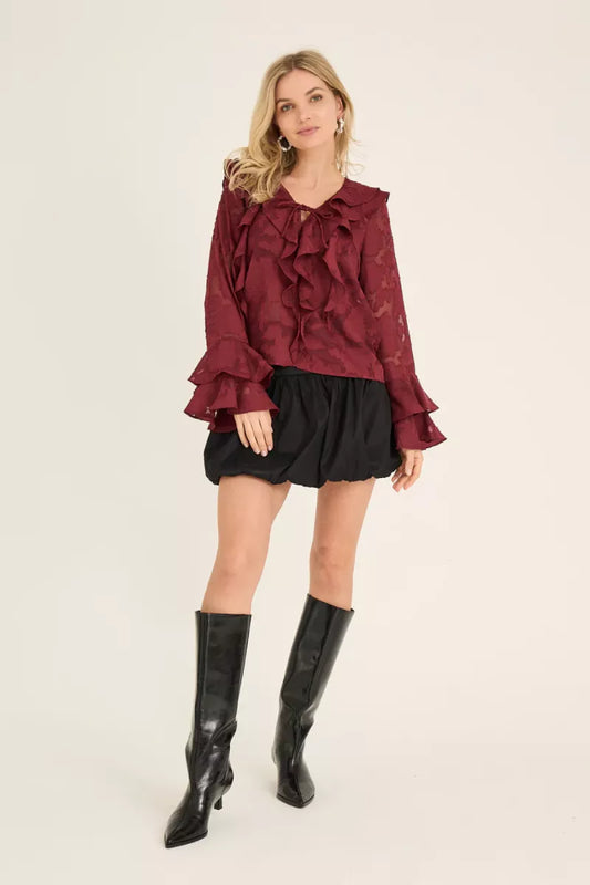 A VIEUW Floretta Blouse - Cabernet