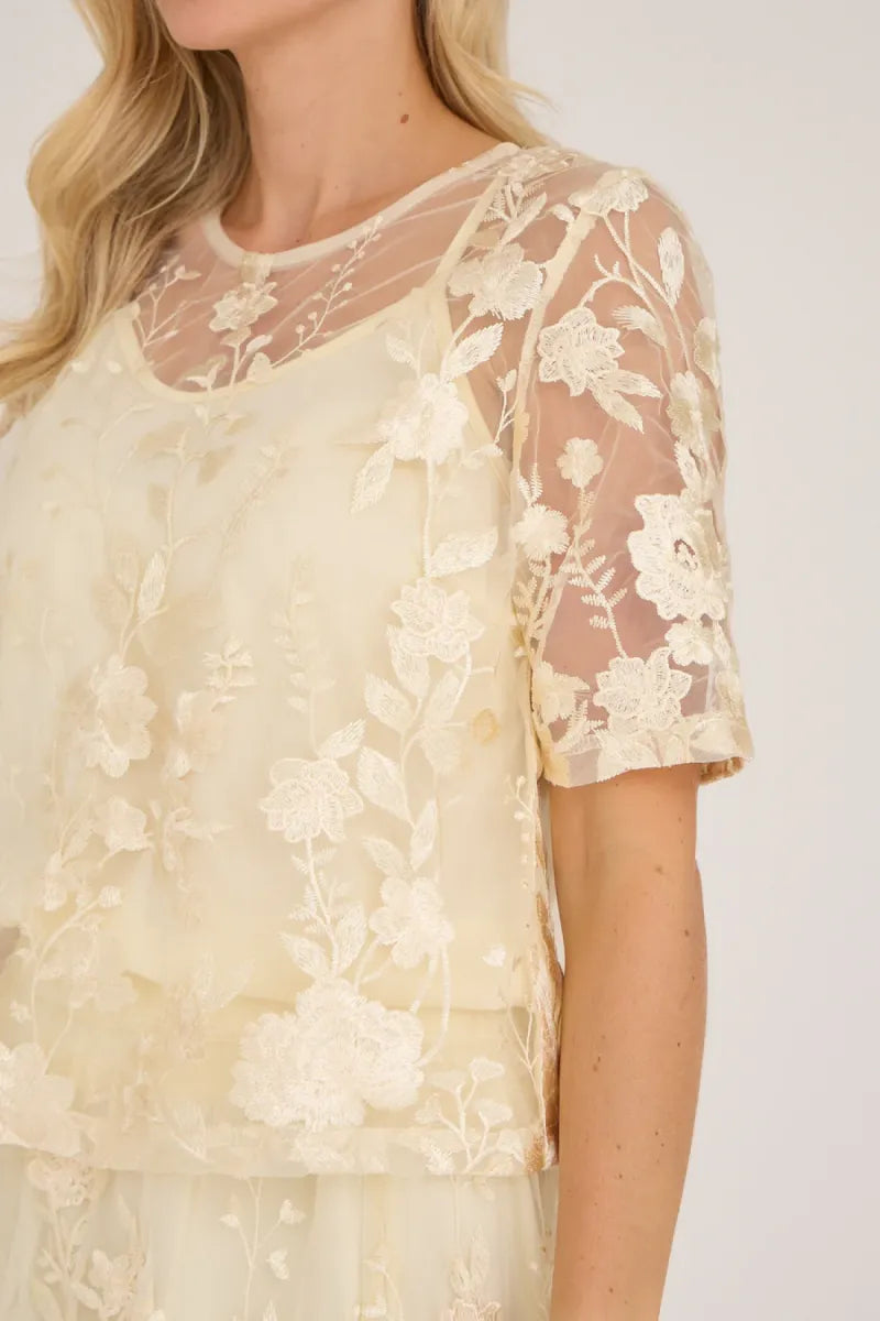 A VIEW Fuschia Blouse - Pale Yellow