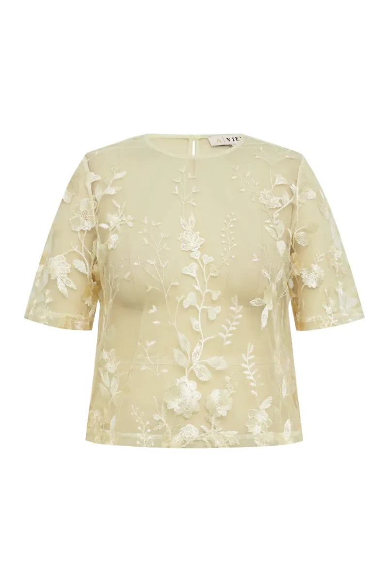 A VIEW Fuschia Blouse - Pale Yellow
