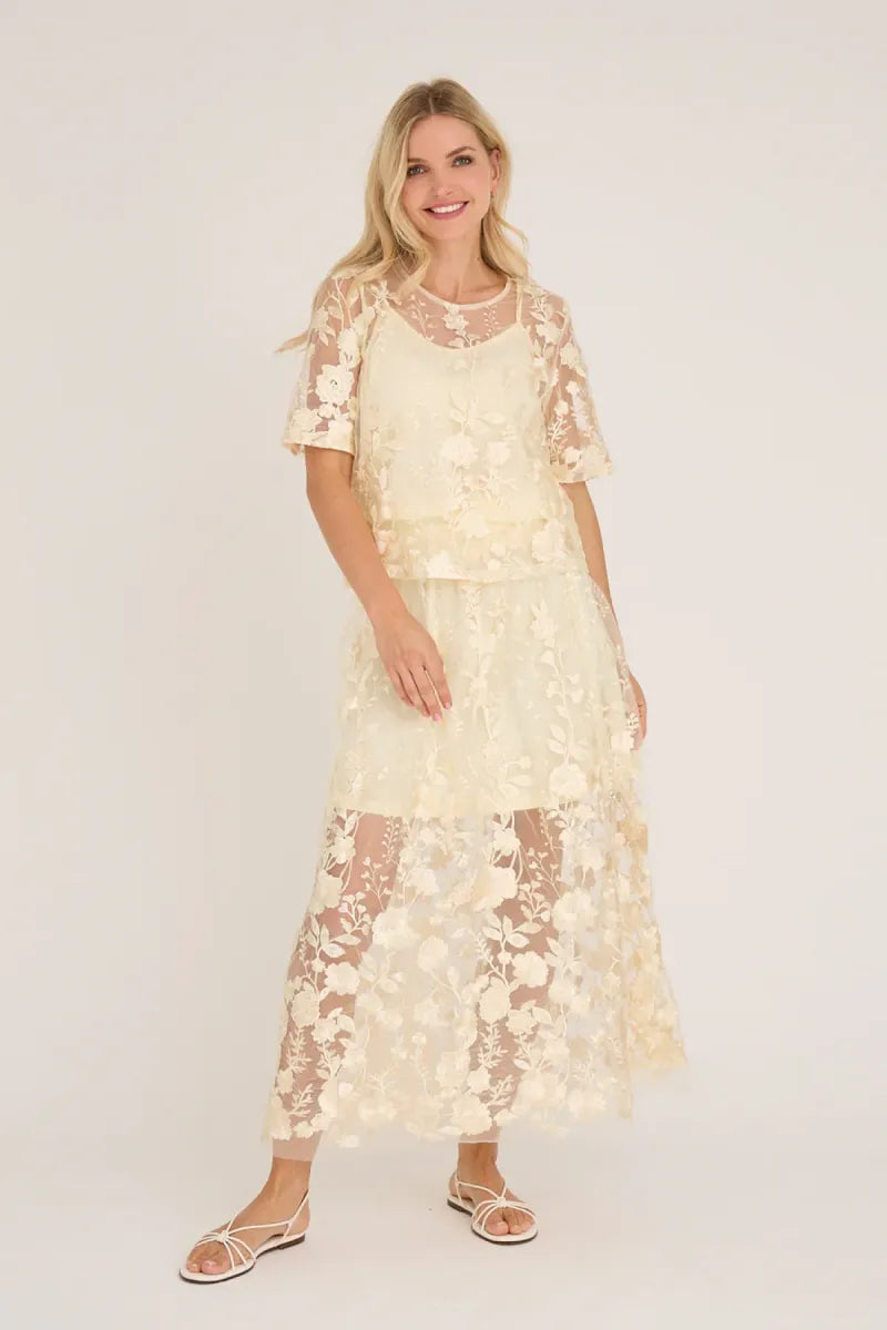 A VIEW Fuschia Blouse - Pale Yellow