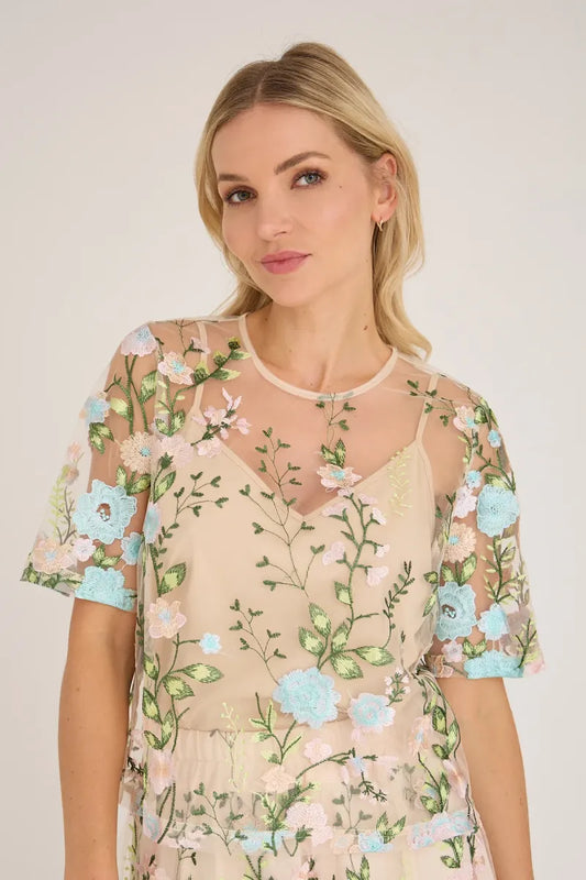 A VIEW Fuschia Blouse - Rose/Blue