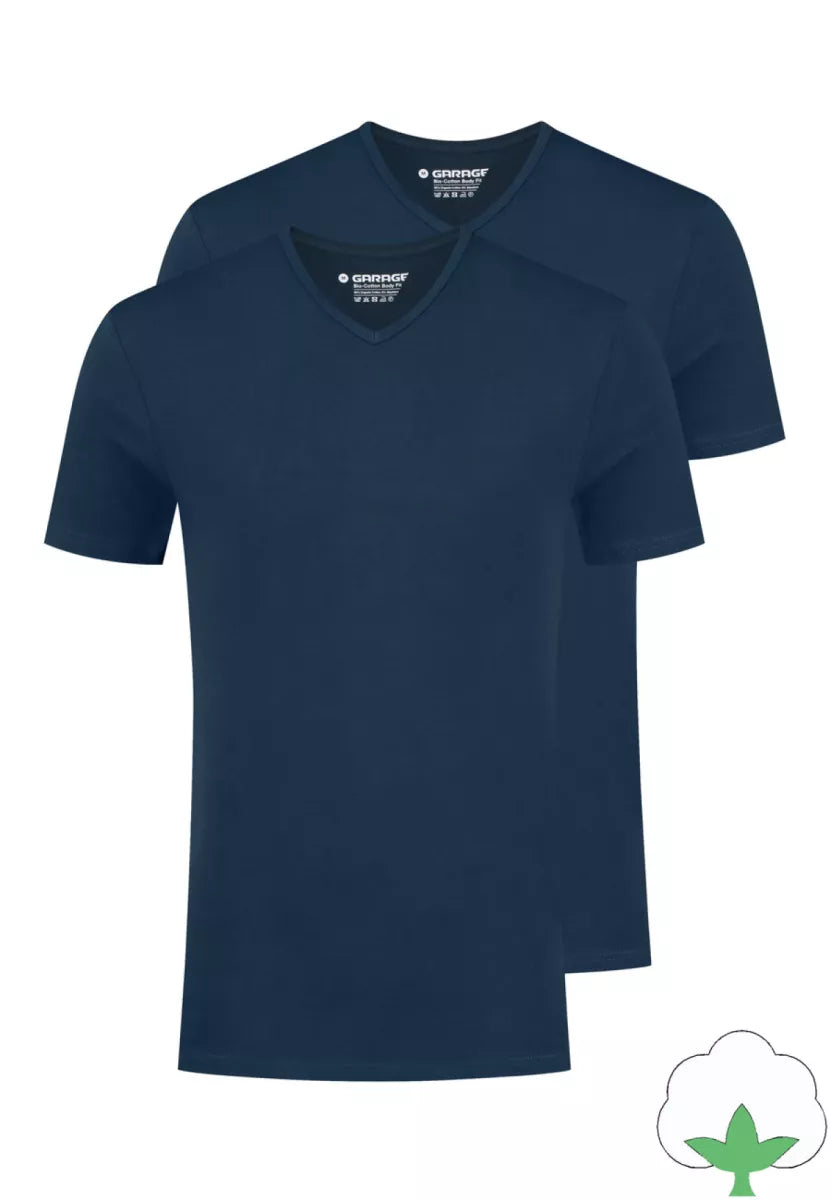 GARAGE GARAGE Bodyfit | 2Pack VNeck-Navy