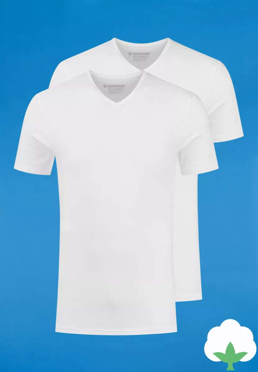 GARAGE GARAGE Bodyfit | 2Pack VNeck-Wit