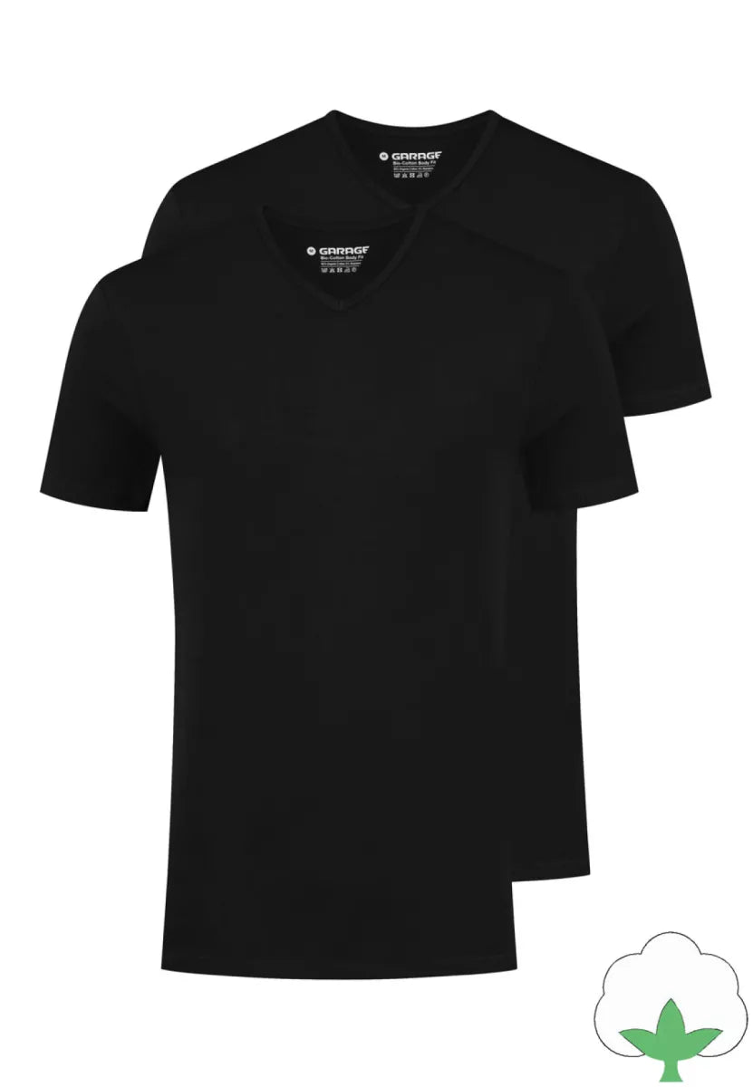 GARAGE GARAGE Bodyfit | 2Pack VNeck-Zwart