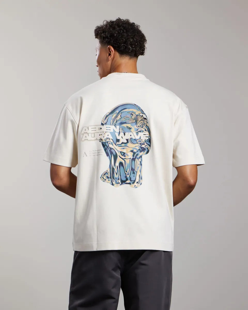 AEDEN Luma Tee - White Cap Grey