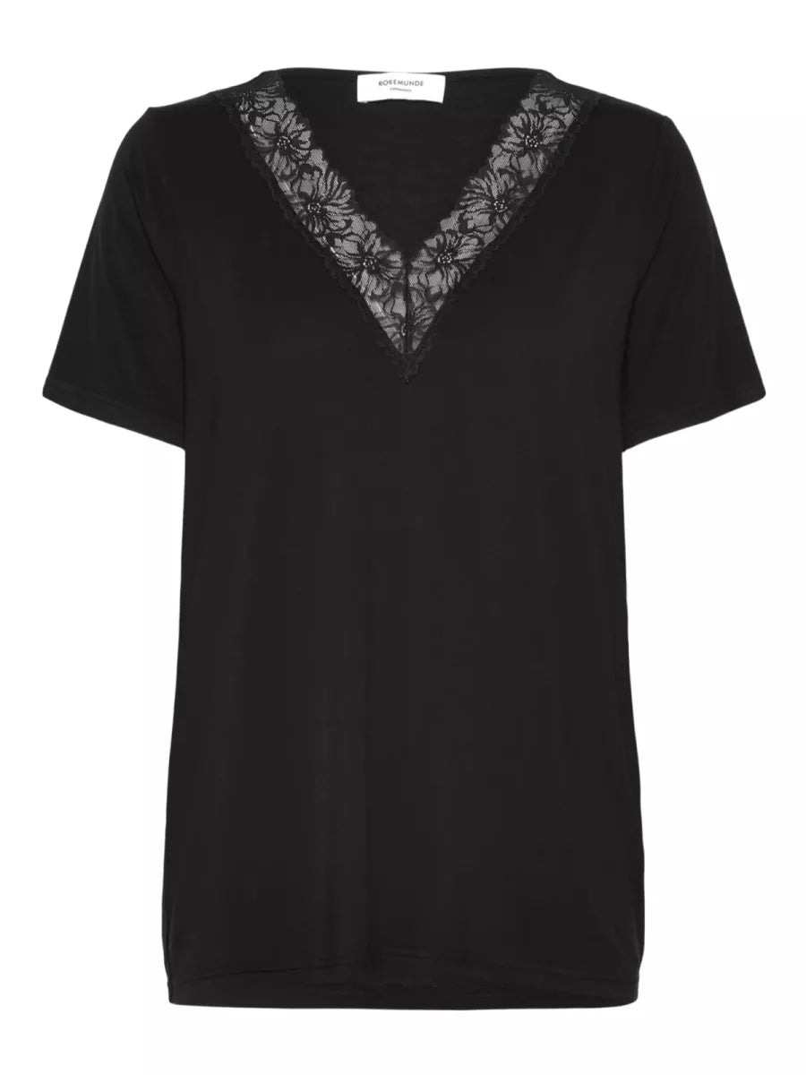 ROSEMUNDE Biarritz V-Neck Lace - Black