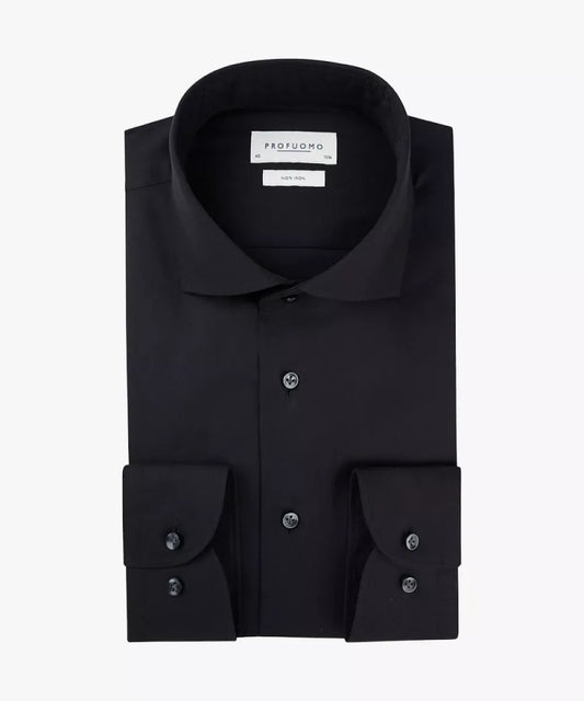 PROFUOMO Noah Shirt Cutaway - Zwart