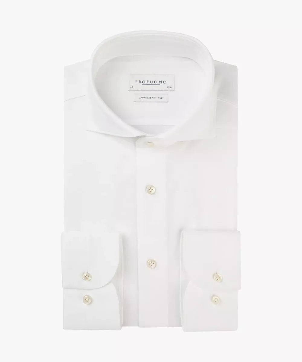 PROFUOMO Shirt Japanese Knitted - Wit