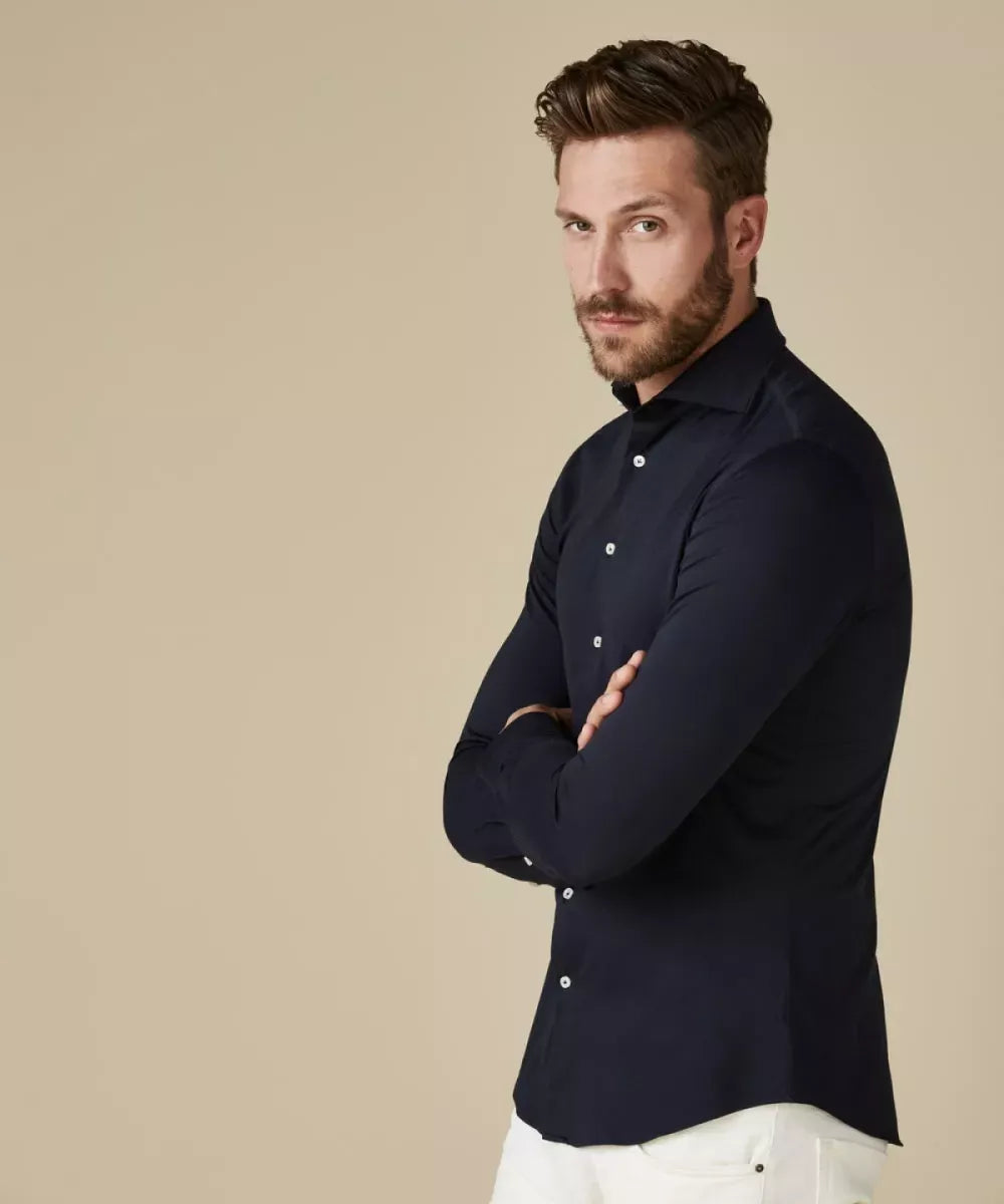 PROFUOMO Shirt Japanese Knitted - Navy