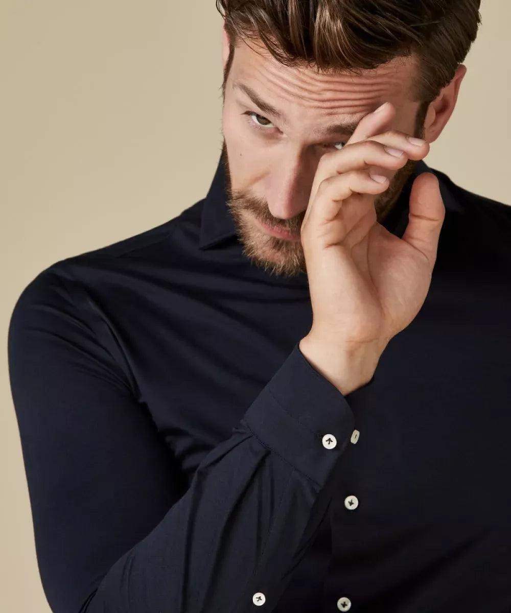 PROFUOMO Shirt Japanese Knitted - Navy