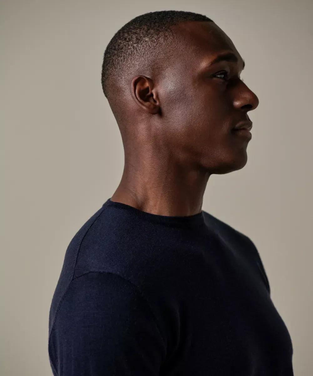 PROFUOMO Merino Crewneck - Navy
