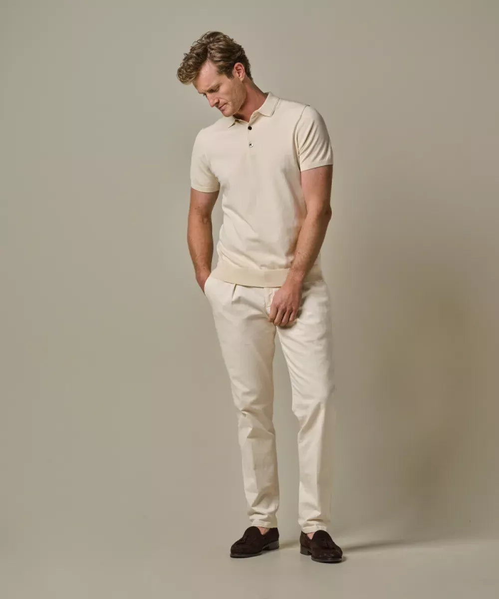 PROFUOMO Luxury Knitted Polo - Off White