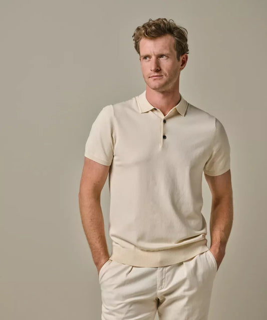 PROFUOMO Luxury Knitted Polo - Off White
