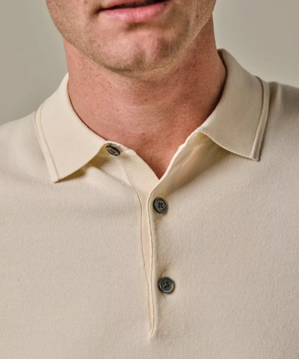 PROFUOMO Luxury Knitted Polo - Off White