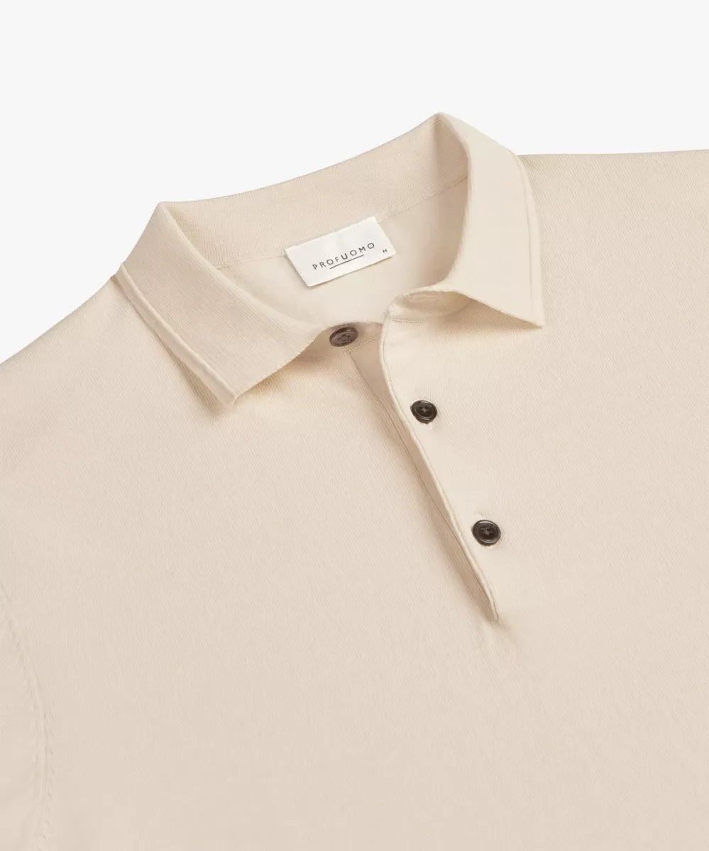 PROFUOMO Luxury Knitted Polo - Off White