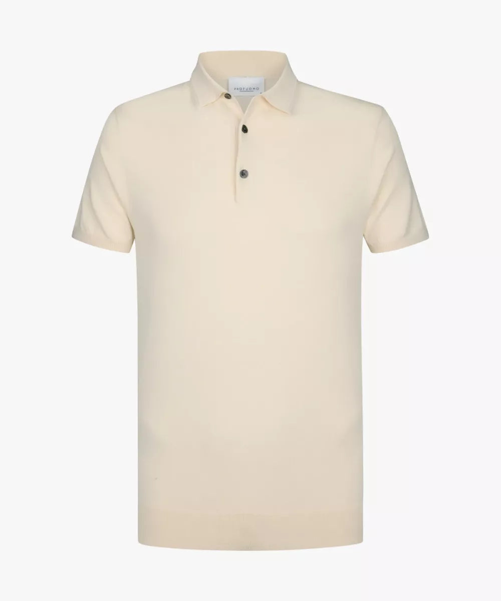 PROFUOMO Luxury Knitted Polo - Off White