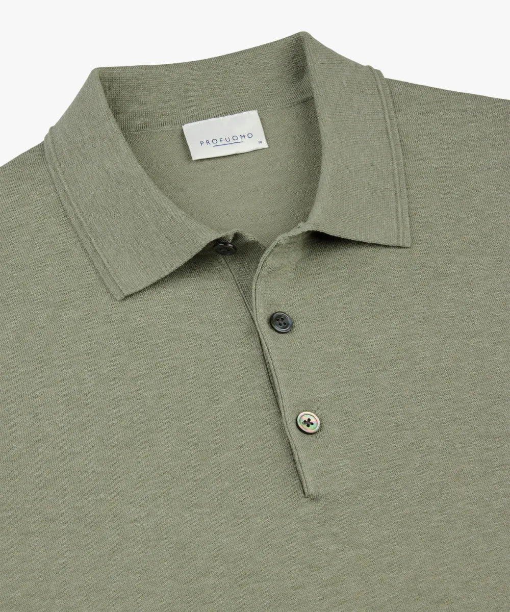 PROFUOMO Short Sleeve Polo - Mid Green