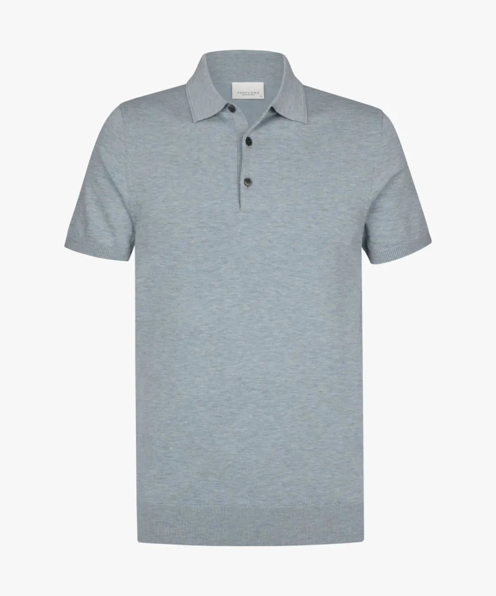 PROFUOMO Short Sleeve Polo - Blue