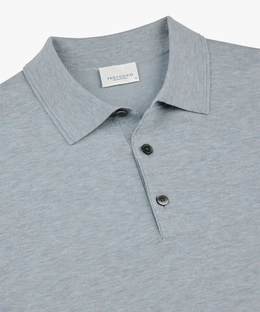 PROFUOMO Short Sleeve Polo - Blue