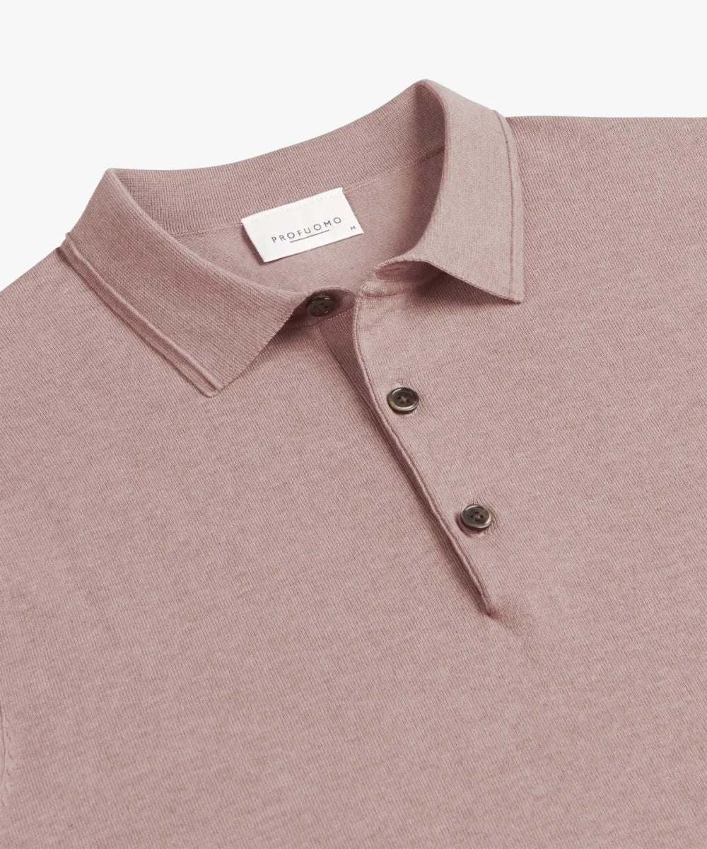 PROFUOMO Short Sleeve Polo - Dark Pink
