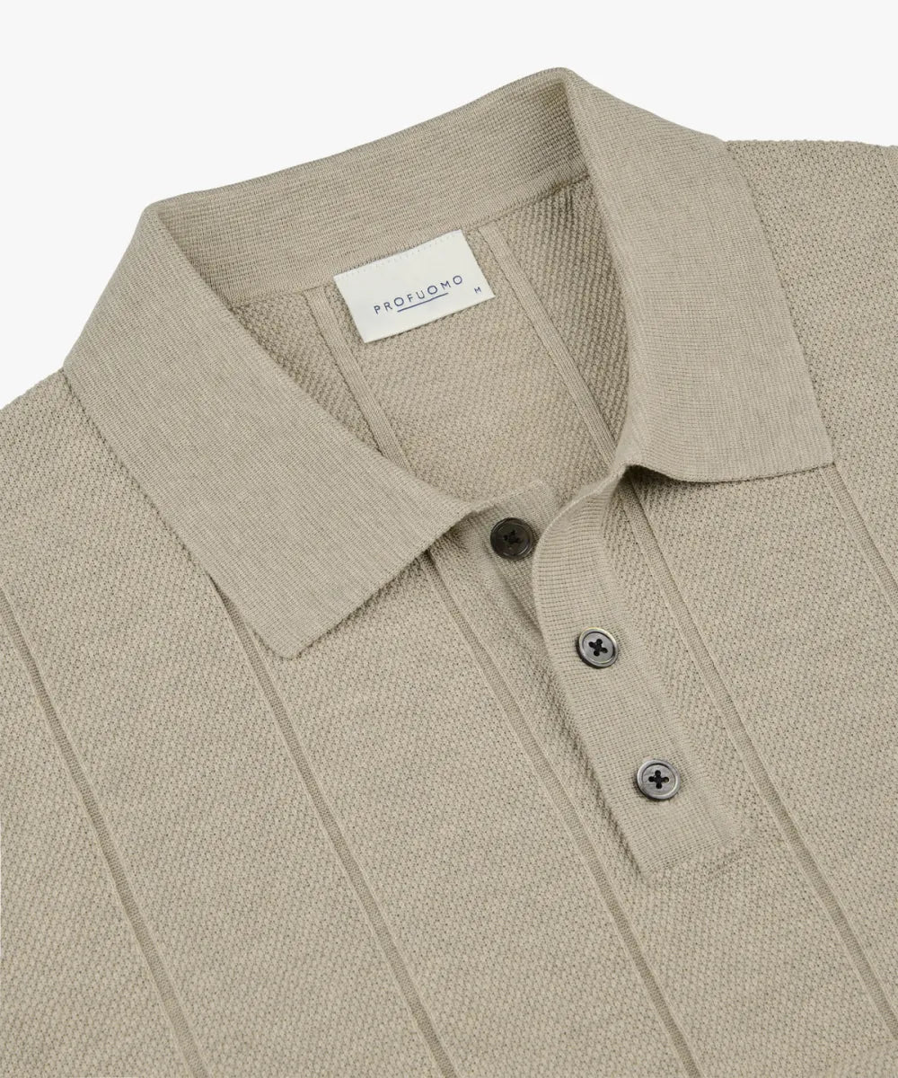 PROFUOMO Short Sleeve Polo - Beige