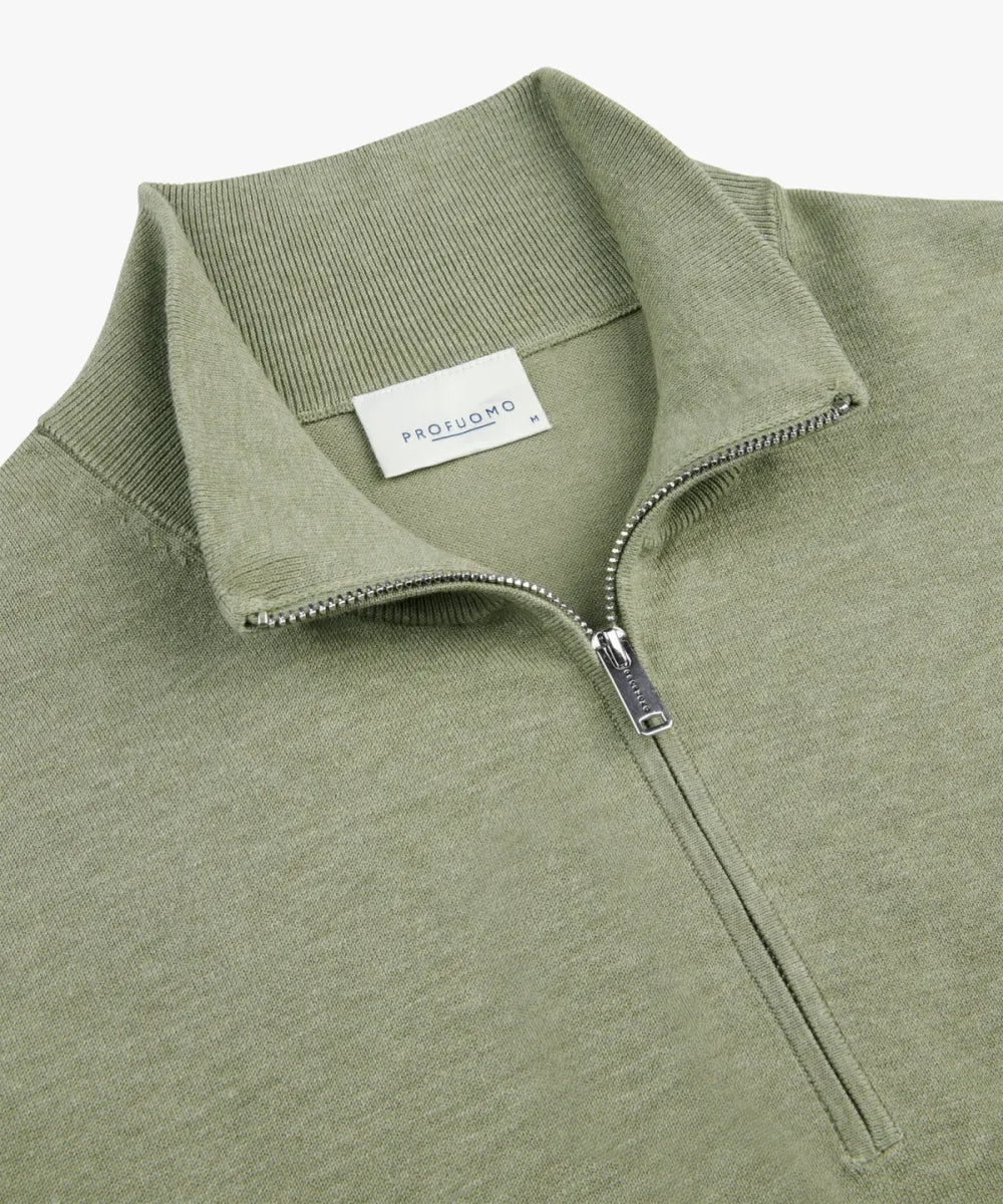 PROFUOMO Pullover Half Zip - Green