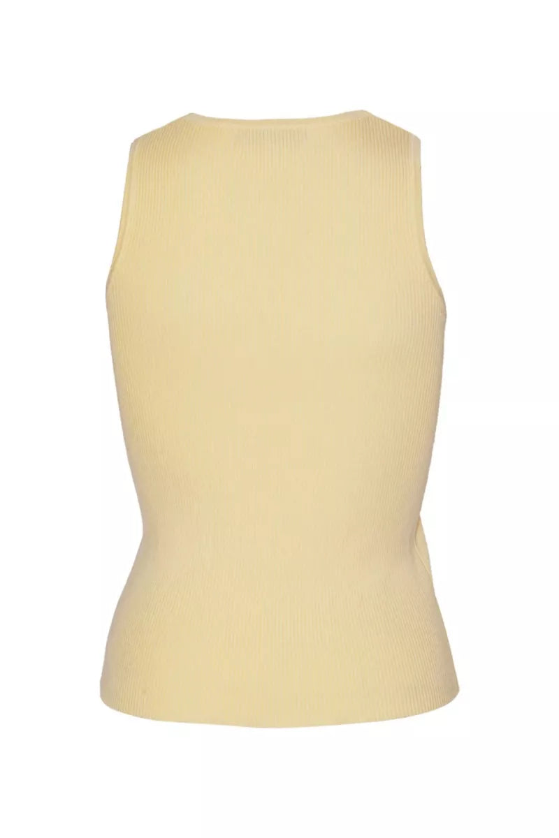 A VIEW Rib Knit Tank Top - Pale Yellow