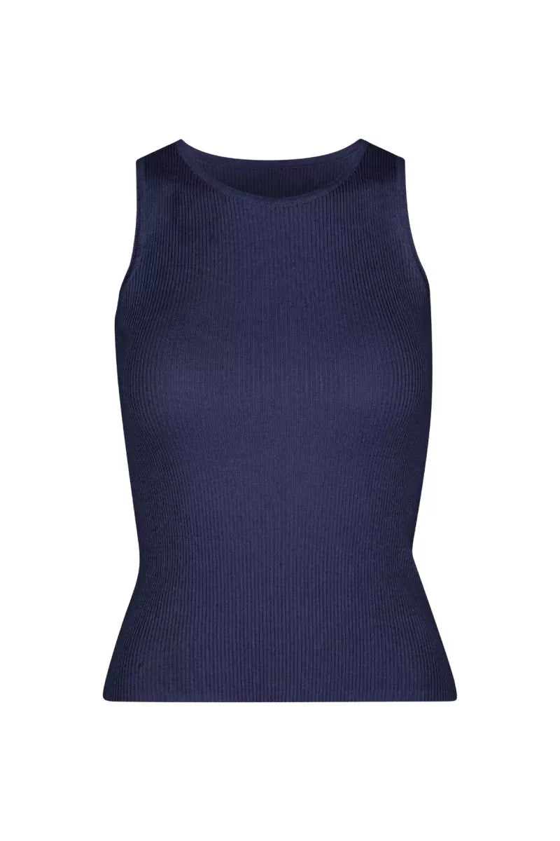 A VIEW Rib Knit Tank Top - Navy