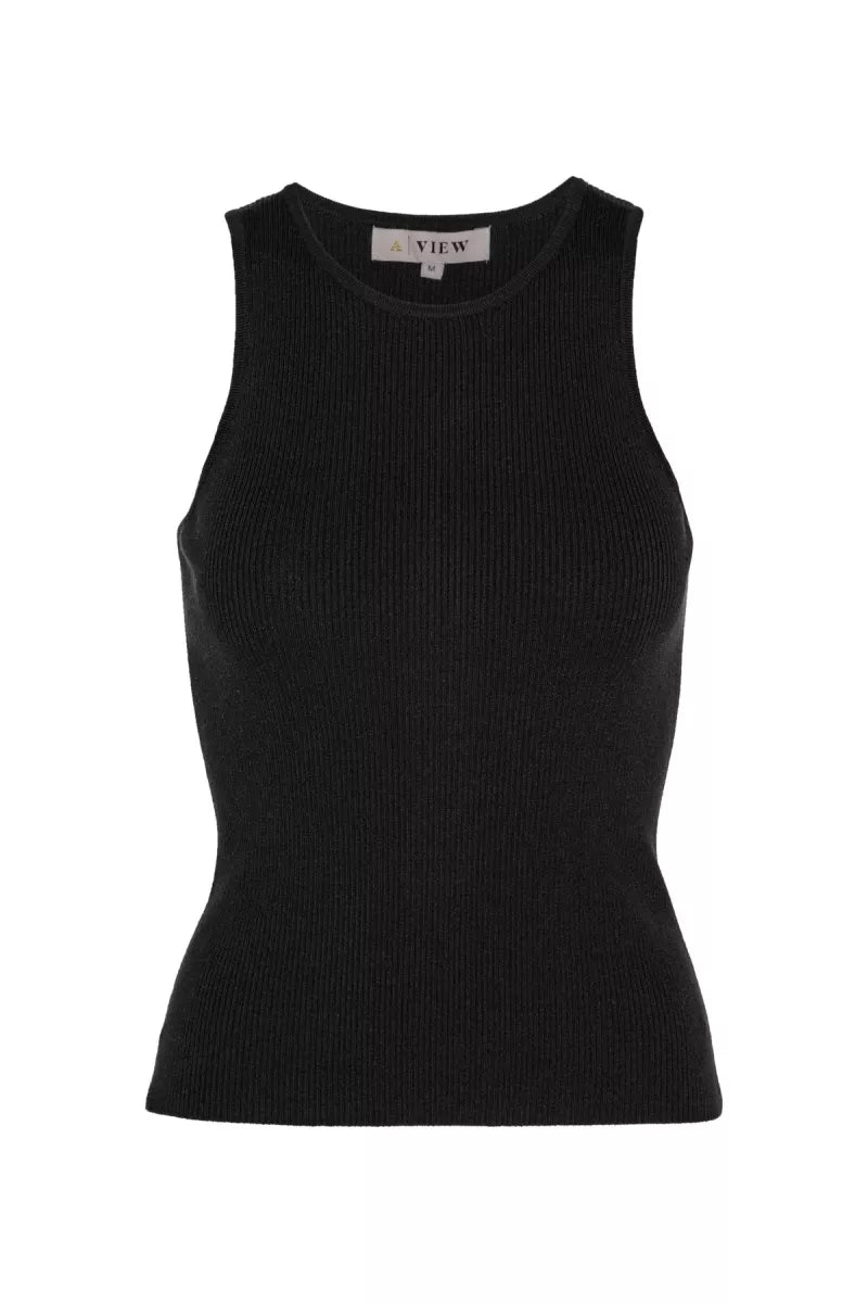 A VIEW Rib Knit Tank Top - Black