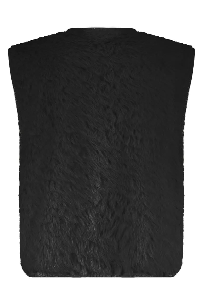 TRAMONTANA Faux Fur Vest - Black