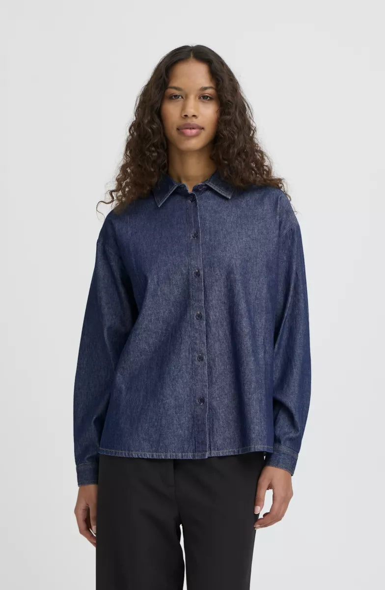 ICHI Archer Denim Blouse
