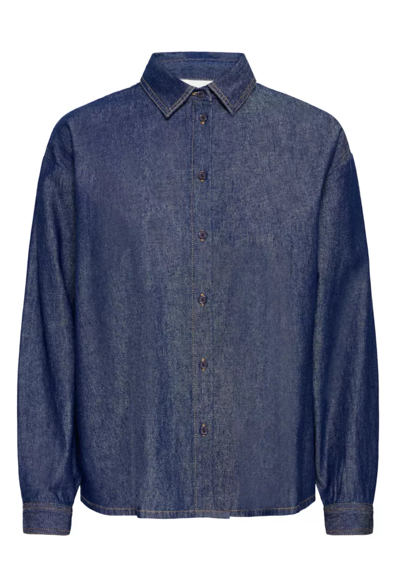 ICHI Archer Denim Blouse