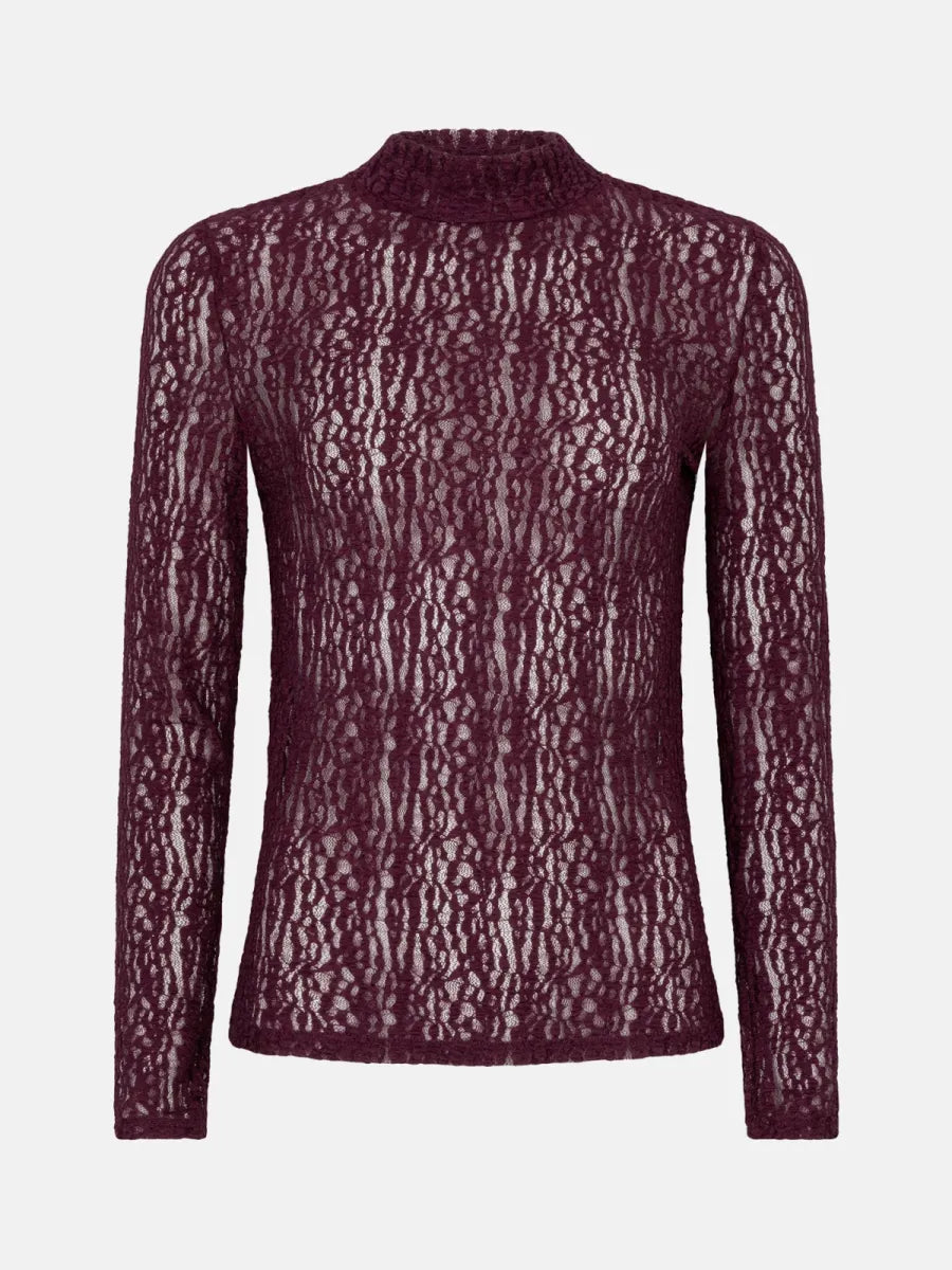 Ydence Top Roberta - Aubergine