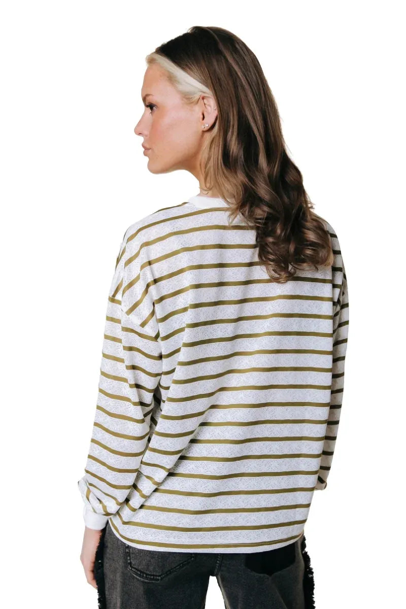 COLORFUL REBEL Striped Lace Longsleeve