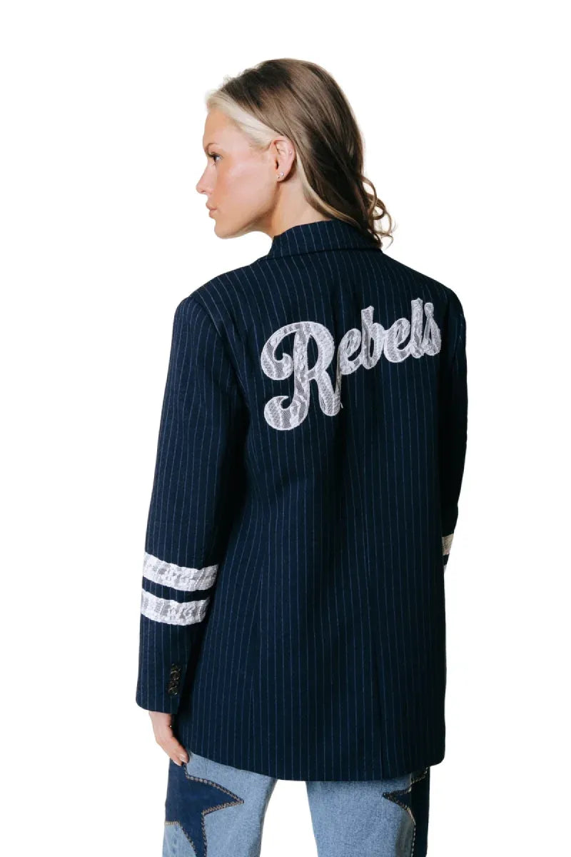 COLORFUL REBEL Jesra Pinstripe Blazer