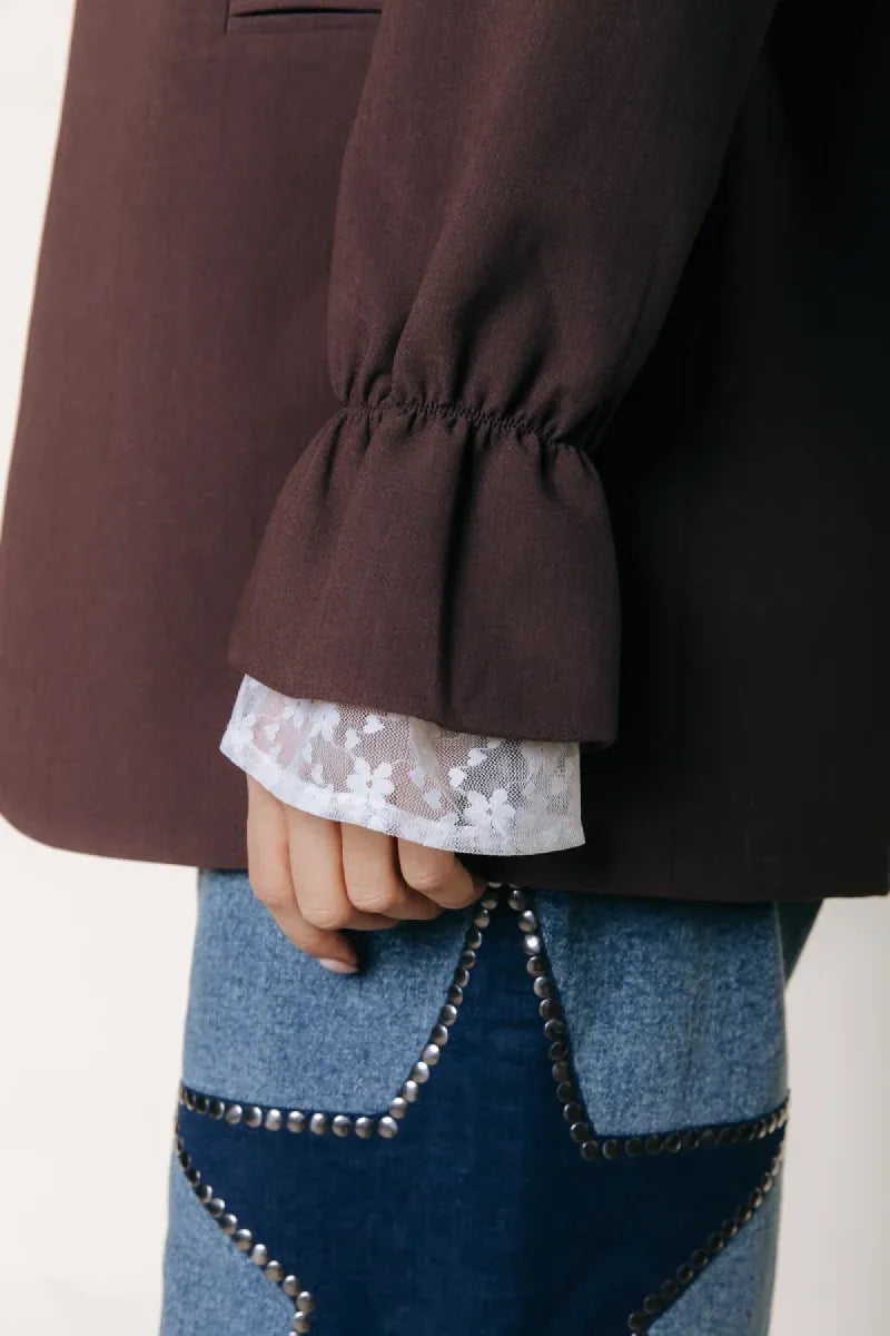 COLORFUL REBEL Mimmi Lace Sleeve Blazer