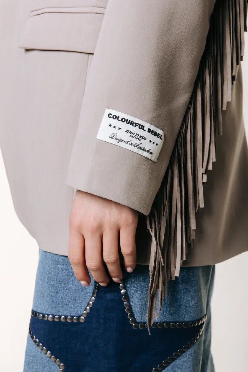 COLORFUL REBEL Jesra Fringe Blazer