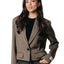 COLORFUL REBEL Dova Herringbone Cropped Blazer